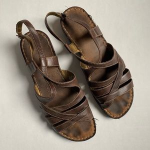 Hush Puppies Galena Sandal Leather Brown Size 11